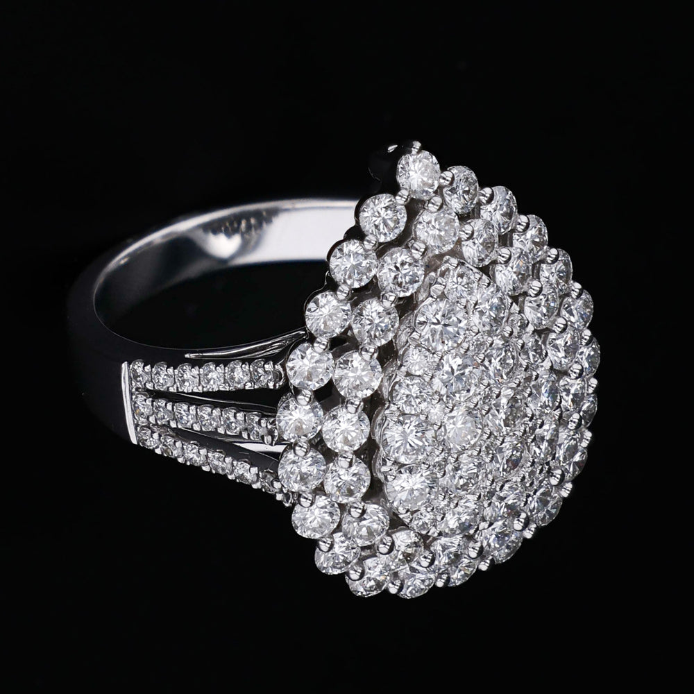 Pear Shaped Design Ring, 18k White Gold, 2.63 CTW Diamonds | Artisan Diamond