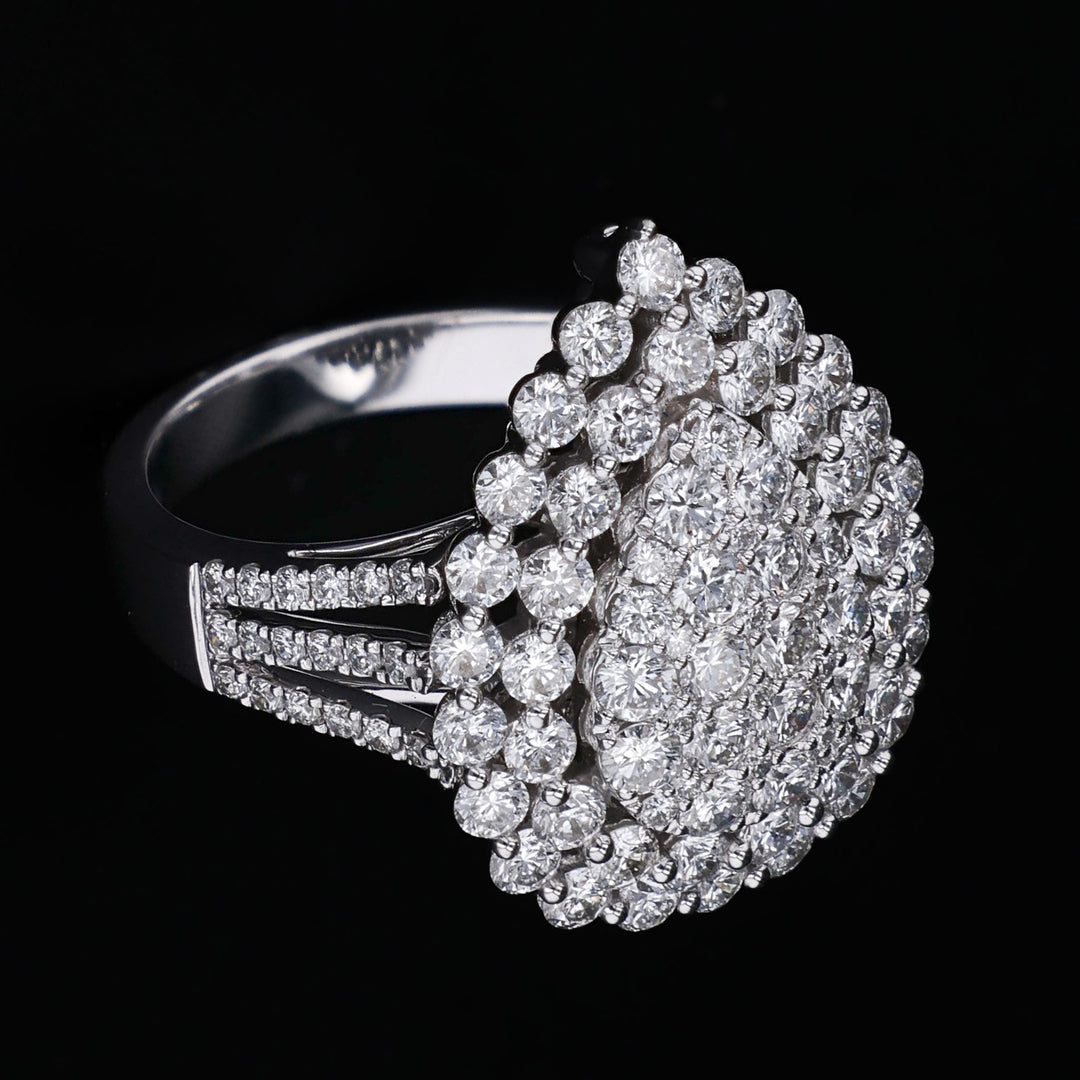 Pear Shaped Design Ring, 18k White Gold, 2.63 CTW Diamonds | Artisan Diamond