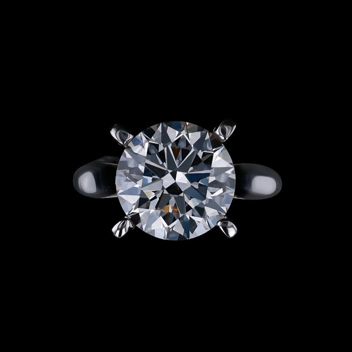 Solitaire Mount for Round Center Stone, 18k White Gold