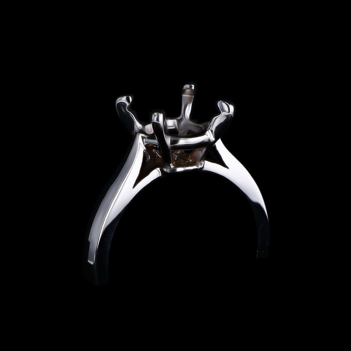 Solitaire Mount for Round Center Stone, 18k White Gold