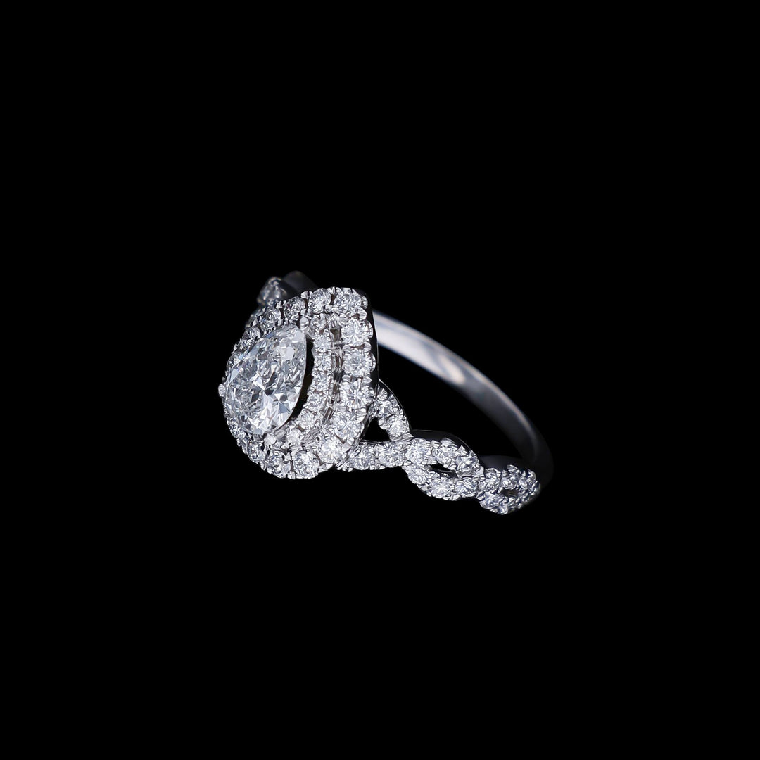 1.75 CTTW, Natural Diamond Ring, 14k White Gold- Artisan Diamond 