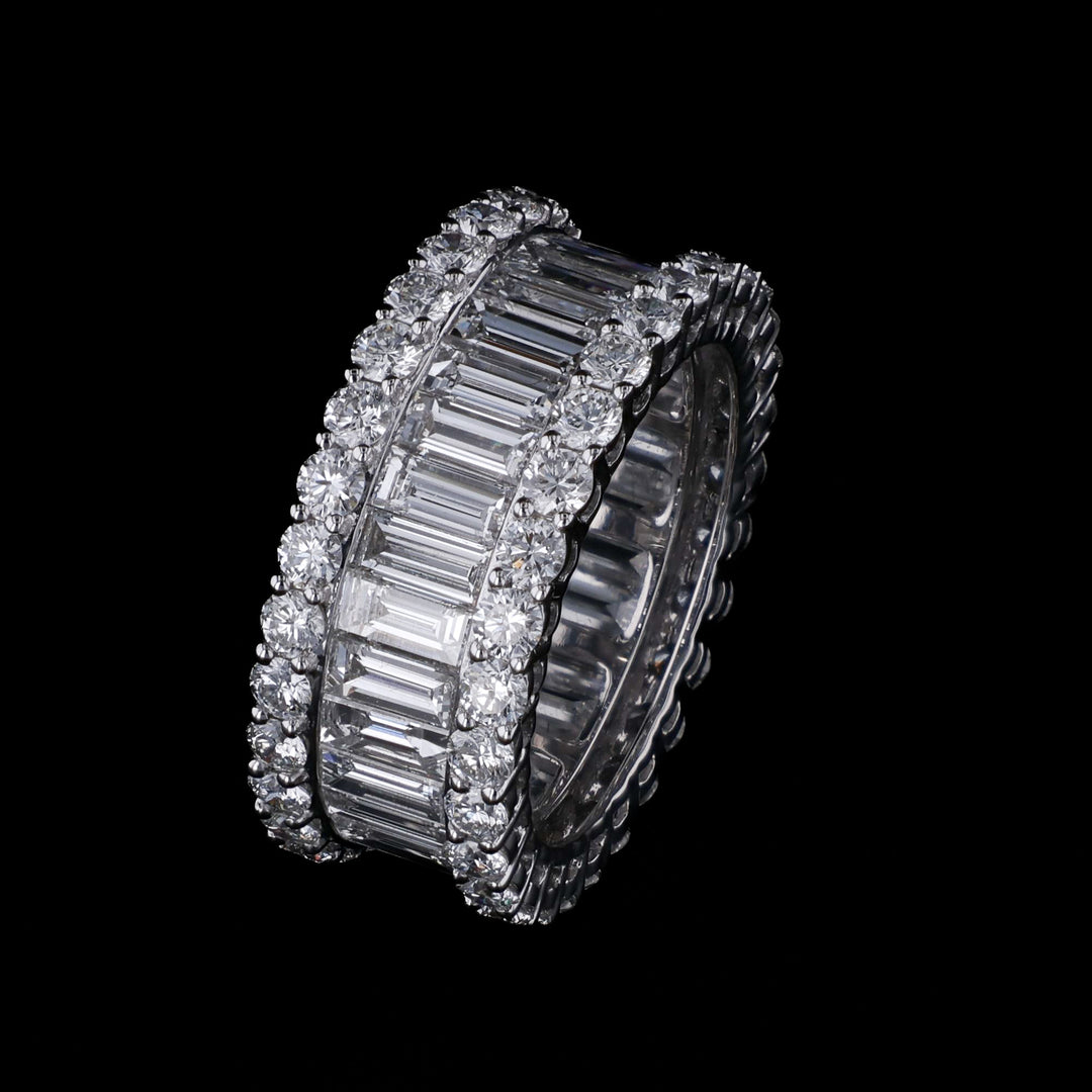 diamond eternity band with baguette and round diamonds - artisan diamond