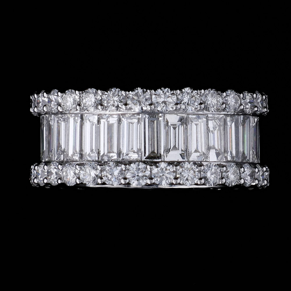 diamond eternity band with baguette and round diamonds - artisan diamond