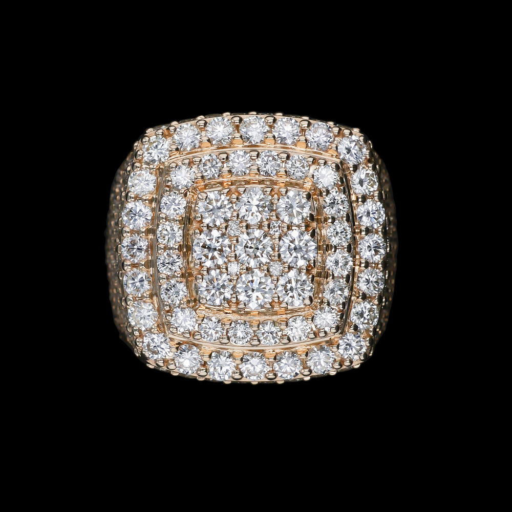 7.00 CTTW,  Large Natural Diamond Ring, 14k Yellow Gold - Artisan Diamond