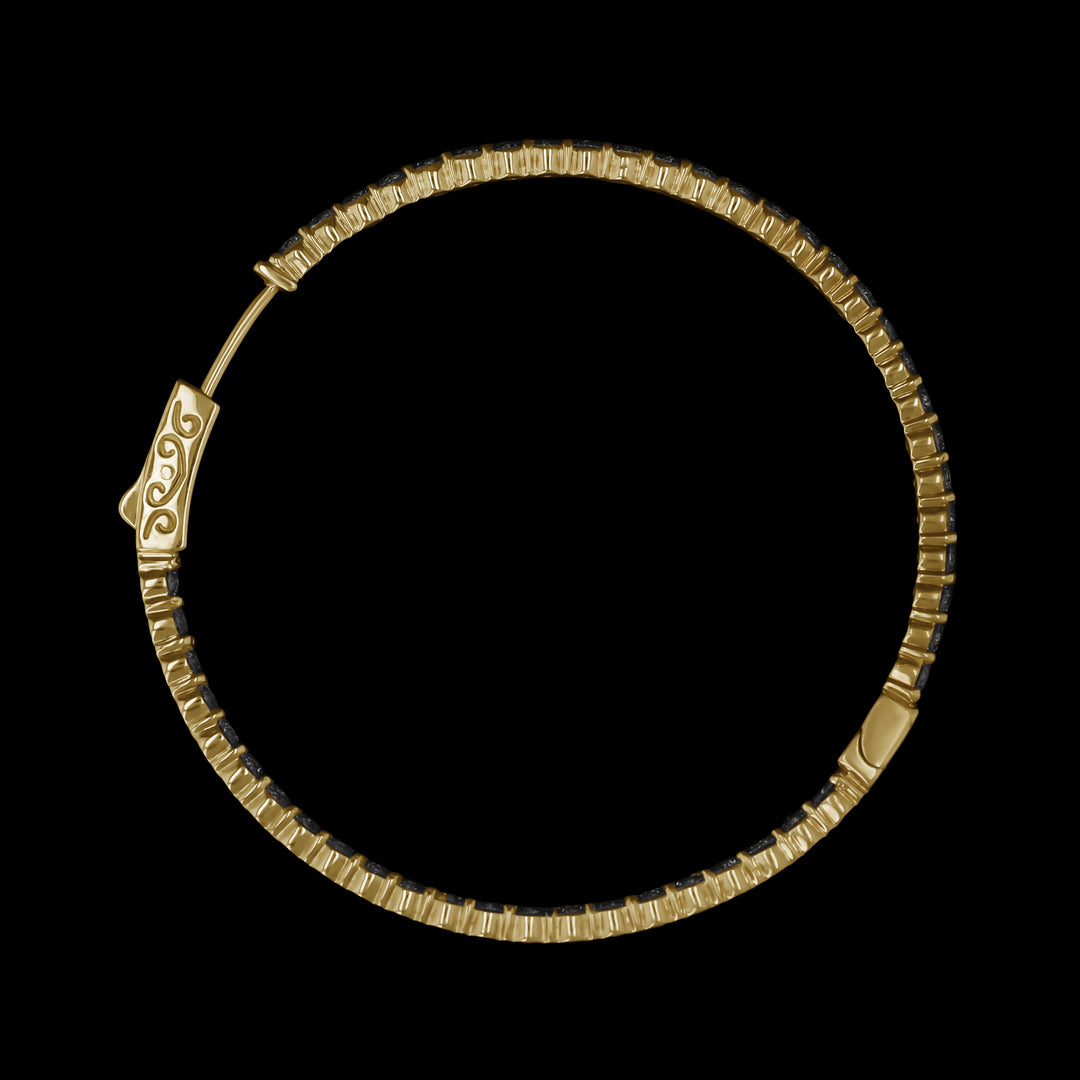 Lab Grown Diamond Hoop Earrings, 14k Gold, 1.5" Diameter Hoop, 7 CTTW, 4 Prong Set