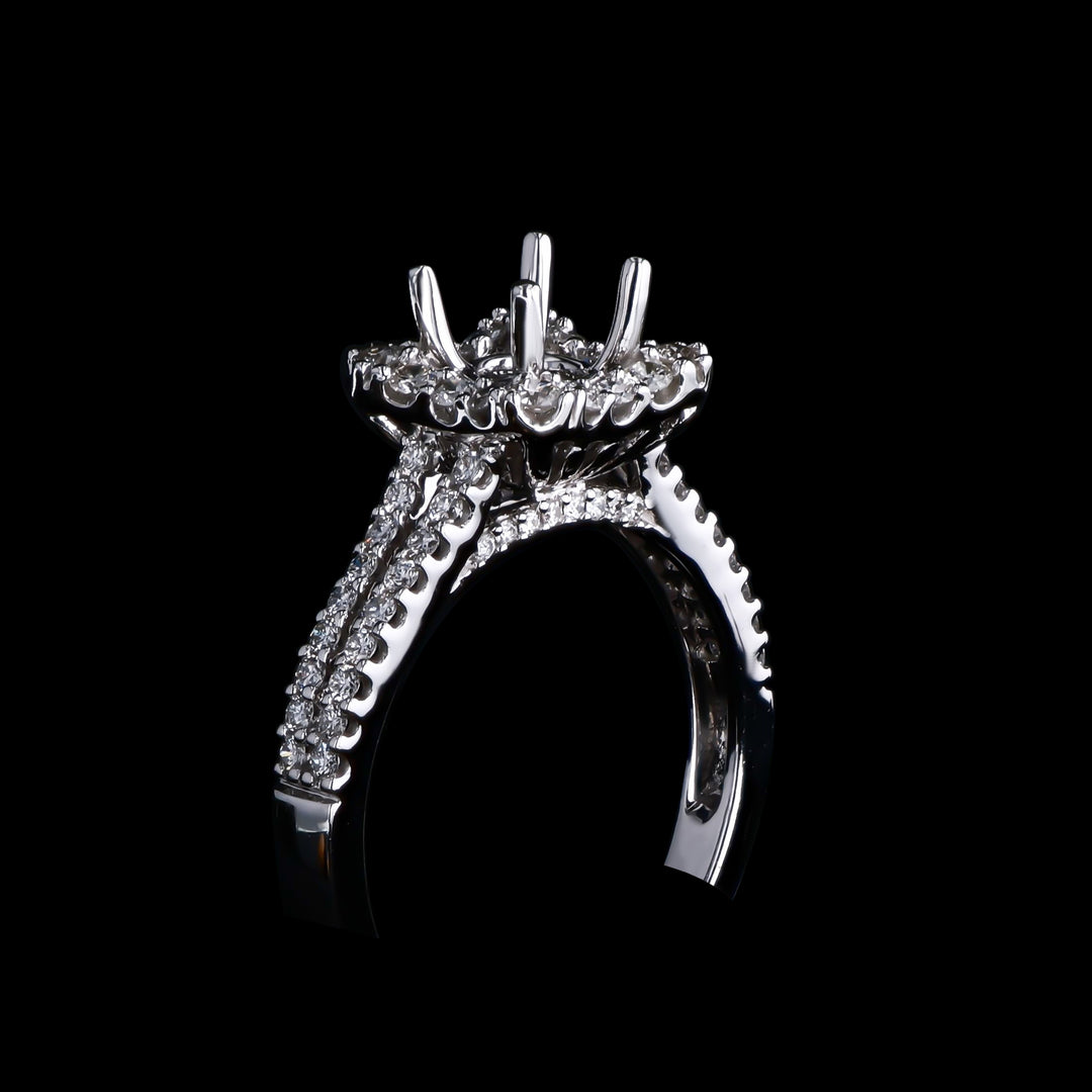 18k white gold semi mount ring - artisan diamond