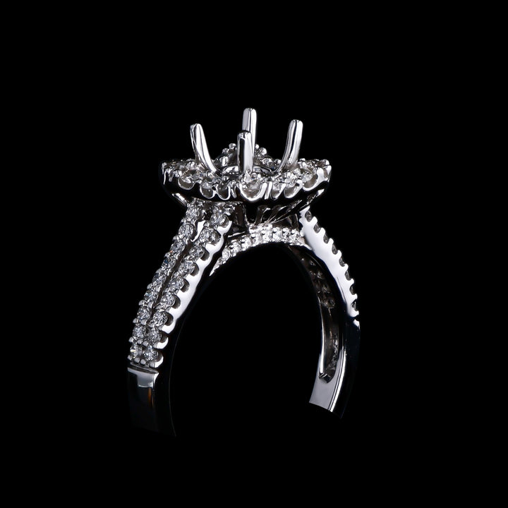 18k white gold semi mount ring - artisan diamond