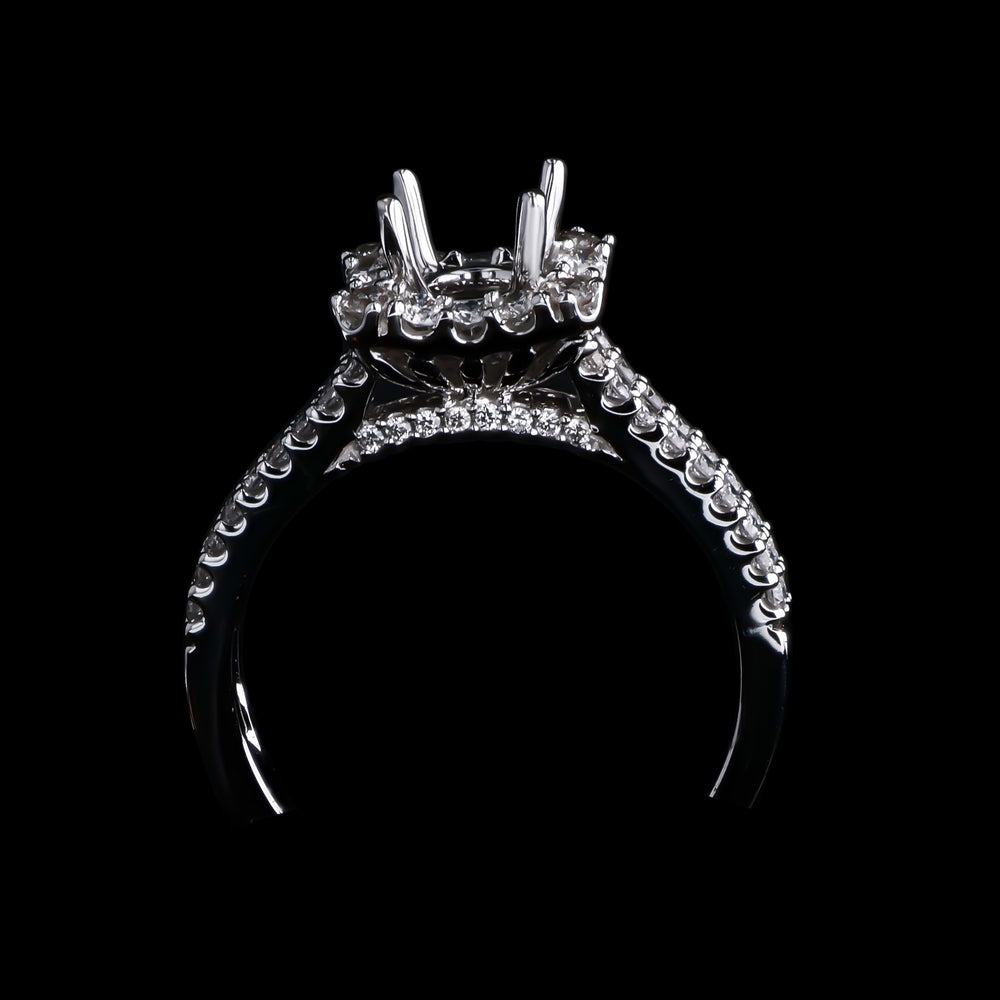 18k white gold semi mount ring - artisan diamond 