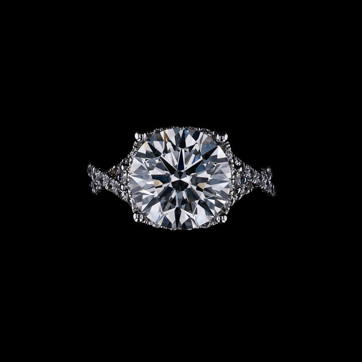 .83 CTTW Natural Mined Diamond Semi-Mount for Round Center Stone, 18k White Gold