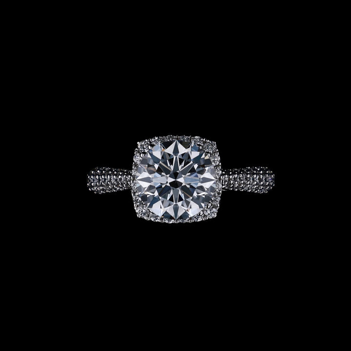 .54 CTTW Natural Mined Diamond Semi-Mount for Round Center Stone, 18k White Gold Ring