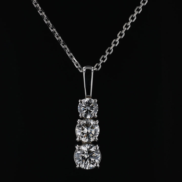 3 Stone Pendant Necklace: 2.25 CTW Lab Grown Diamonds | Artisan Diamond