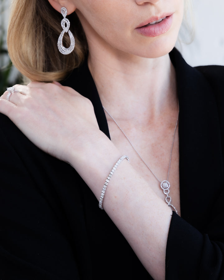 7" Tennis Bracelet: 14k White Gold, 10.25 Carats, Lab Grown Diamonds, E/F VS | Artisan Diamond