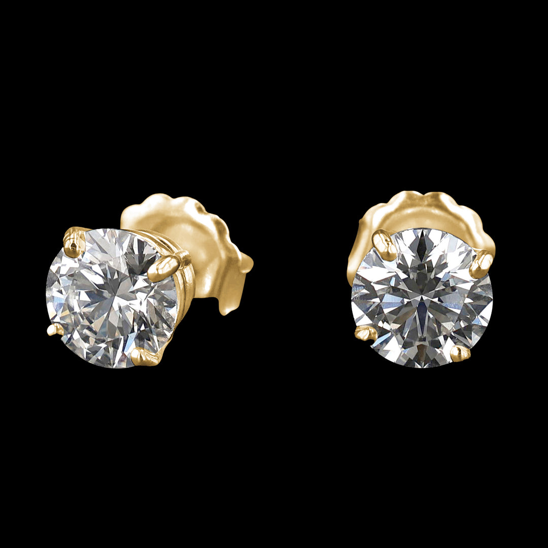14k Gold Stud Earrings with Lab Grown Diamond