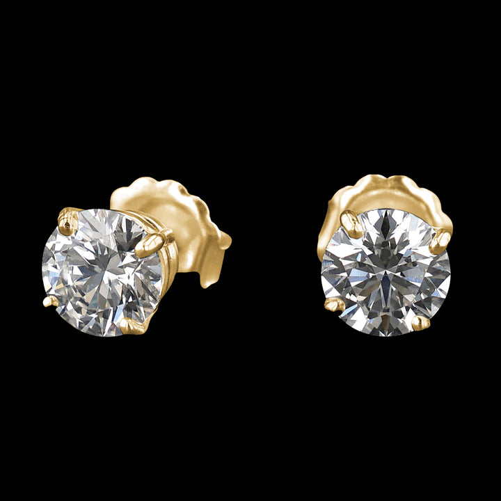 14k Gold Stud Earrings with Lab Grown Diamond