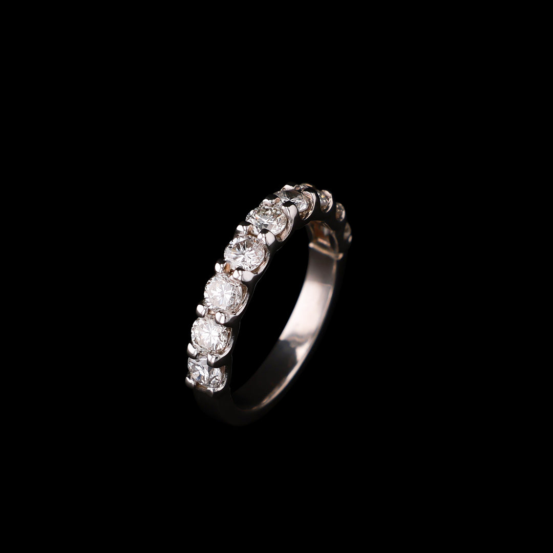 Natural Diamond, 14k White Gold, 1.37 CTTW Band - band ring - Artisan Diamond