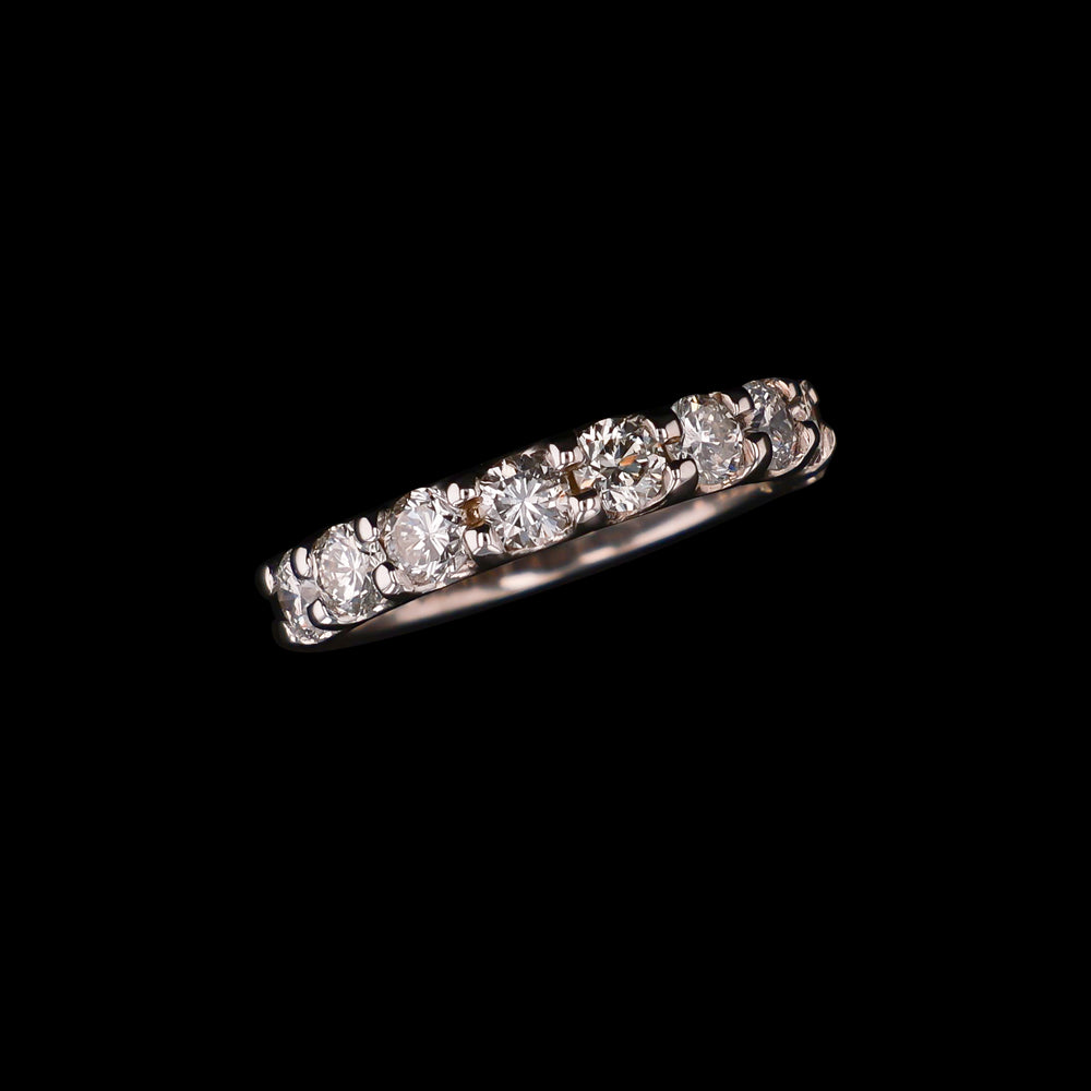 Natural Diamond, 14k White Gold, 1.37 CTTW Band - band ring - Artisan Diamond