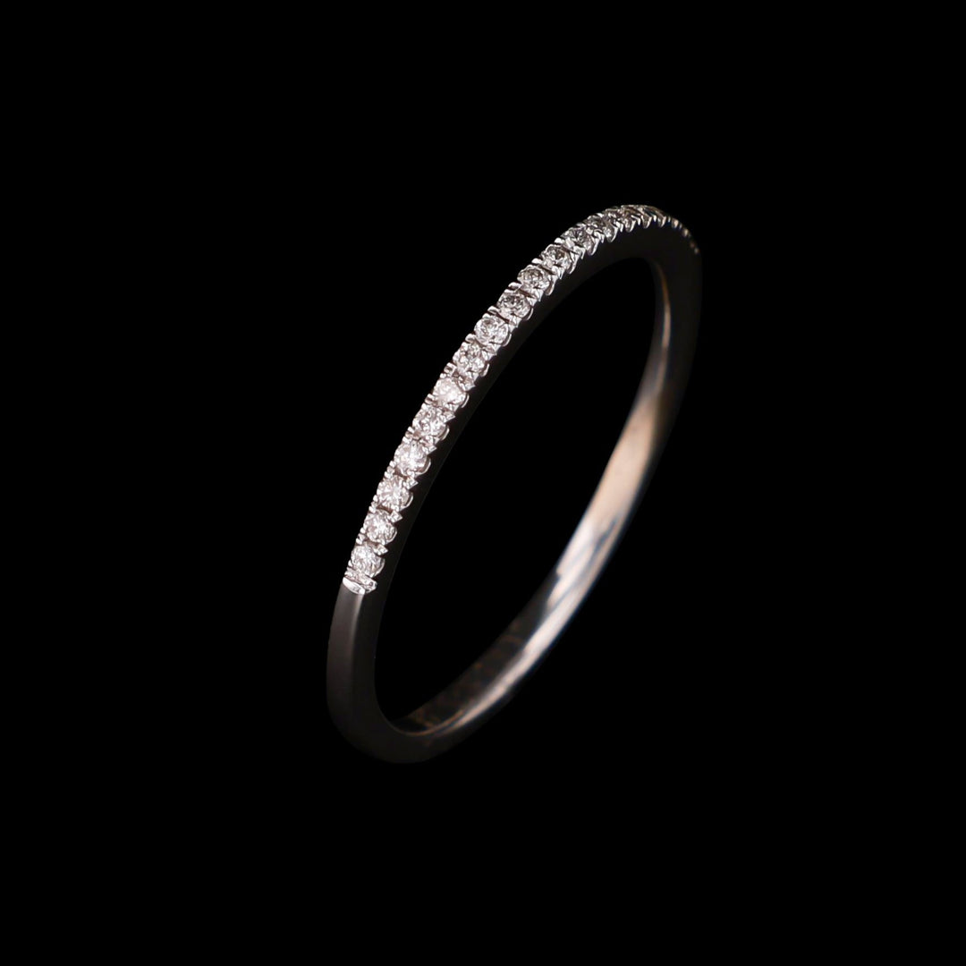 Natural Diamond, 14k White Gold, .10 CTTW Band - Artisan Diamond