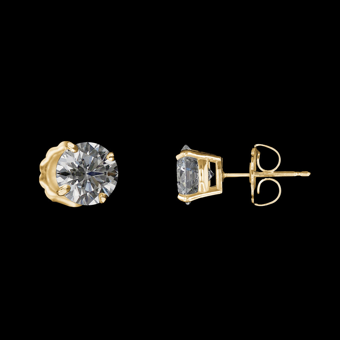 14k Gold Stud Earrings with Lab Grown Diamond