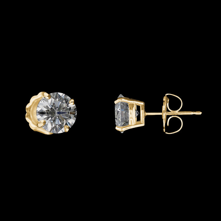14k Gold Stud Earrings with Lab Grown Diamond