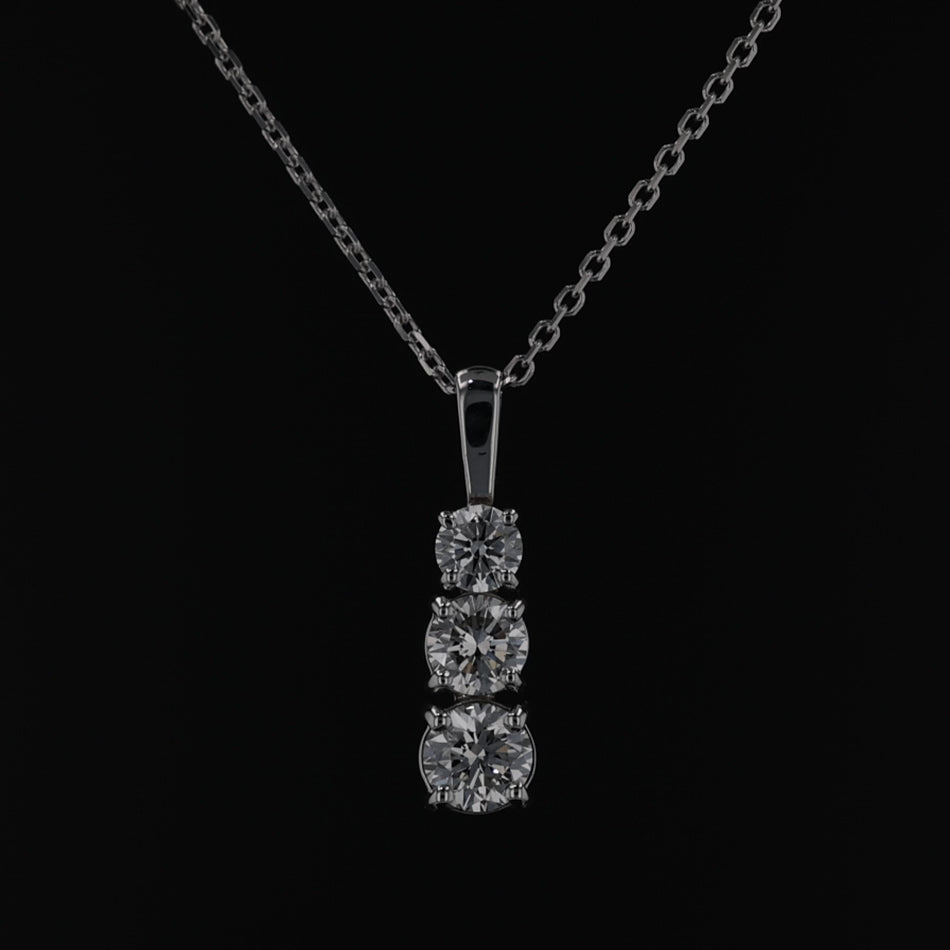 3 Stone Pendant Necklace: 2.25 CTW Lab Grown Diamonds | Artisan Diamond